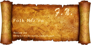 Folk Nóra névjegykártya